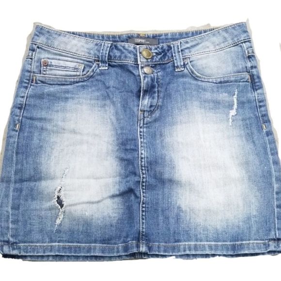 Esprit Jean demin skirt destroyed distressed 26 summer sprint 90s look - Picture 1 of 8